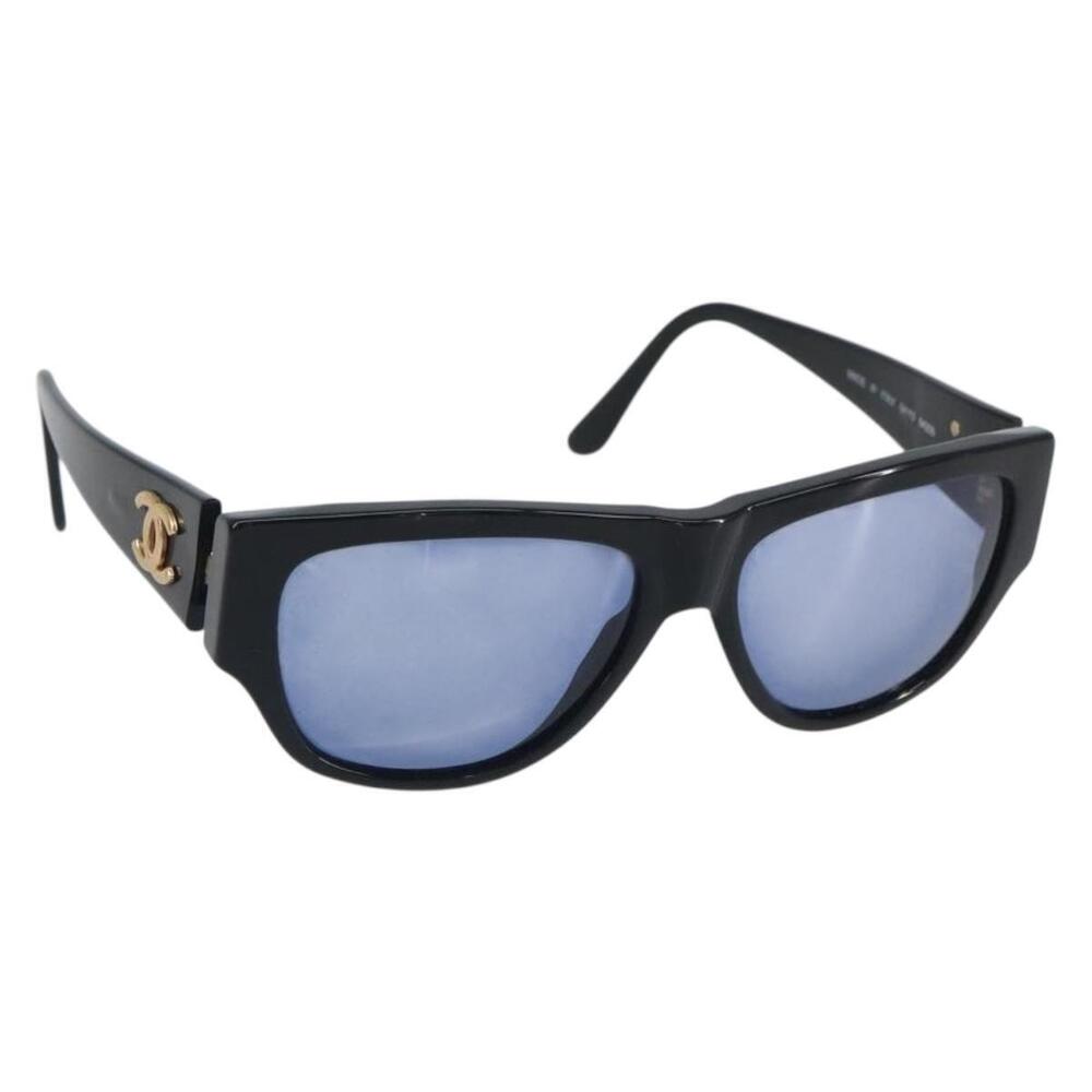 CHANEL COCO Mark Sunglasses plastic Black CC Auth BA9291 - Picture 1 of 11